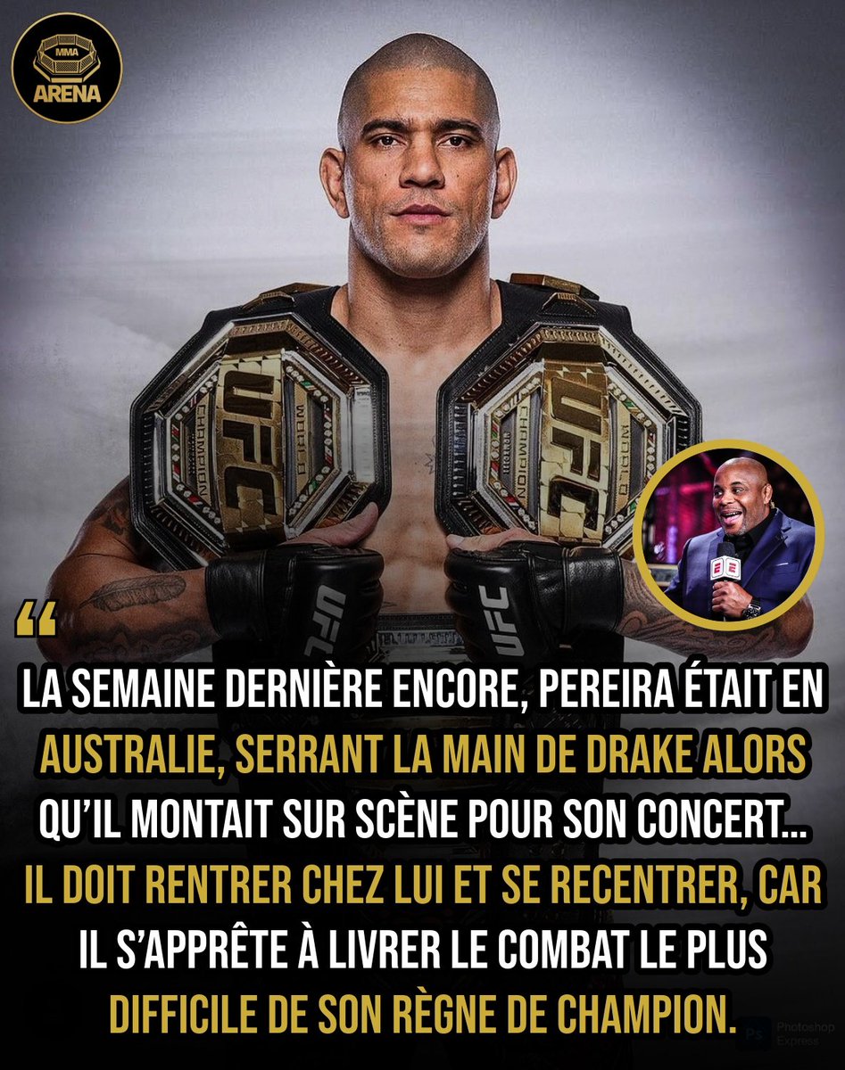 MMArena_'s tweet photo. Daniel Cormier s’inquiète pour la préparation d’Alex Pereira avant l’UFC 313 🤔 https://t.co/4qKiEW0F4g