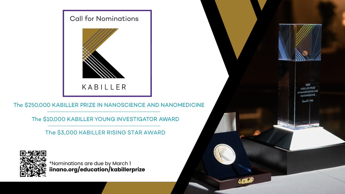 Innovation knows no boundaries.

The Kabiller Awards recognize scientists from institutions worldwide whose research is shaping nanoscience and medicine.

🏆 $250K Kabiller Prize
🏅 $10K Young Investigator Award
🌟 $3K Rising Star Award

🔗 Nominate today: iinano.org/education/kabi…