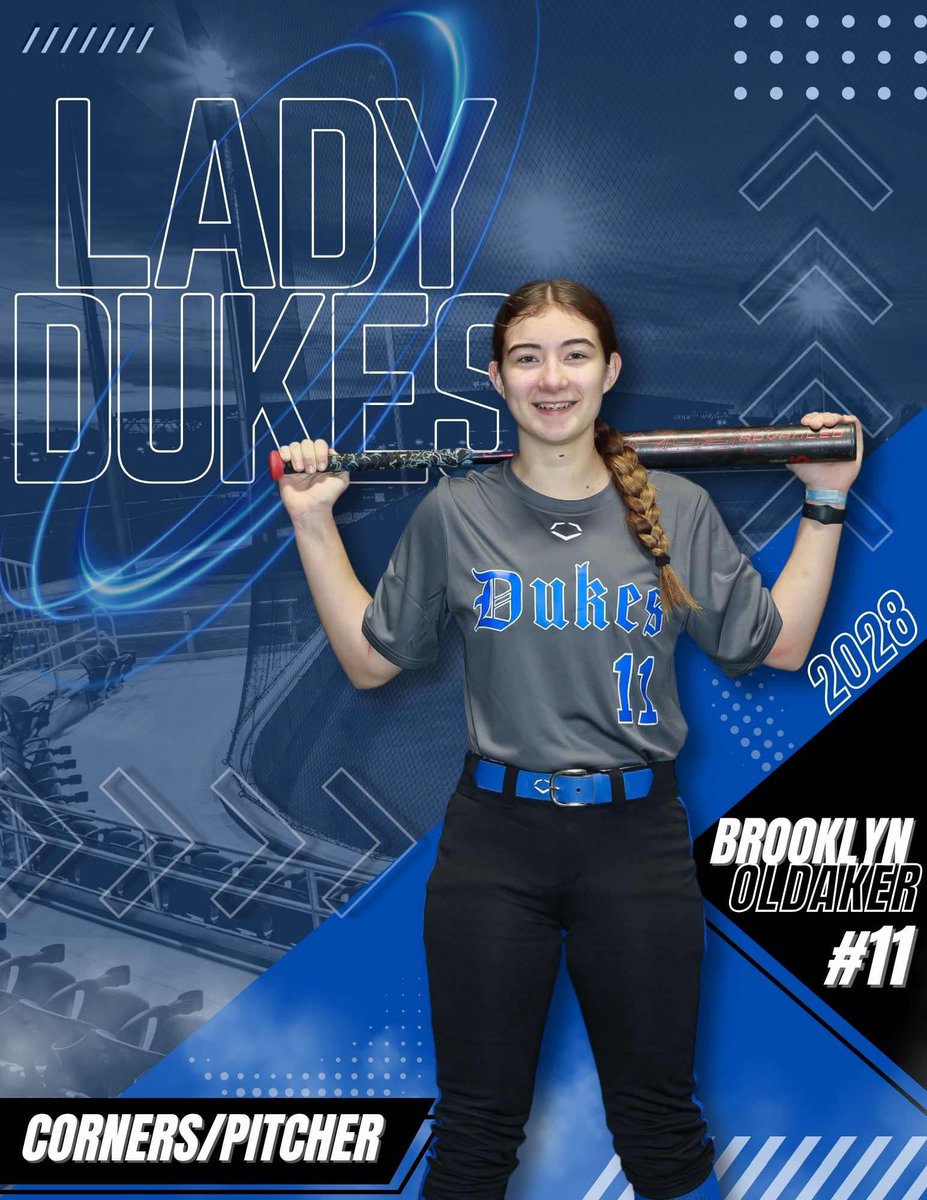 LadyDukes_White's tweet photo. 📷ROSTER ALERT 📷
Join Us In Welcoming #11 Brooklyn Oldaker to the Lady Dukes family.
📷Brooklyn comes from Jane Lew, WV and will control the corners for us when she is not on the mound. On the mound she mixes up pitches well and hits her spots. Another big bat for our lineup. https://t.co/JyNk3idR5U