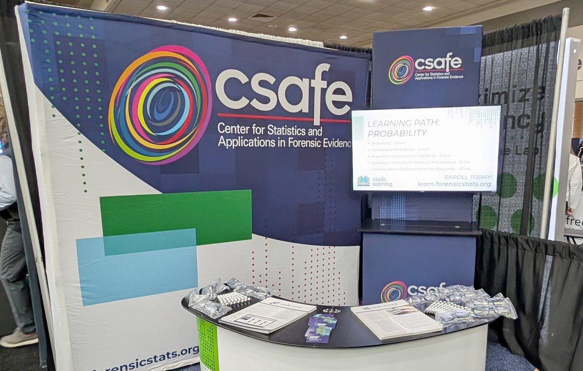 We're back in the #AAFS2025 Exhibit Hall Today!
Stop by Booth 704 and have a quick chat with Anthony. He would love to tell you more about how you can enroll in our new CSAFE Learning Paths.
forensicstats.org/aafs2025/