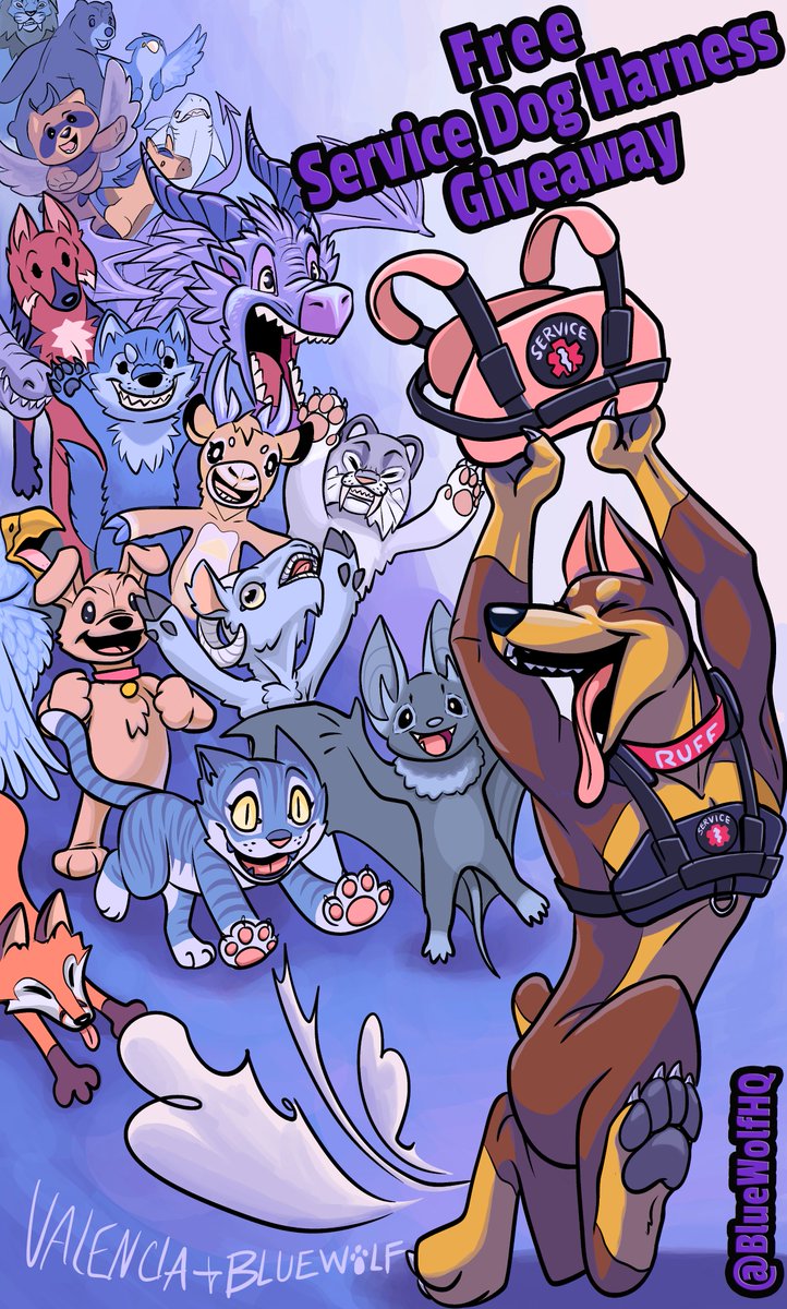 Blue Wolf Collective π (@bluewolfhq) on Twitter photo To celebrate the growth of our artist collective partnership, we're giving away 1 free service dog harness (these fit people, fursuiters, and human pups.)
Find our pinned post to lerarn how to enter. Thanks so much! πβπ¦Ίπβπ¦Ίπβπ¦Ί
Thanks Valencia, for surprising us with this art too! To celebrate the growth of our artist collective partnership, we're giving away 1 free service dog harness (these fit people, fursuiters, and human pups.)
Find our pinned post to lerarn how to enter. Thanks so much! πβπ¦Ίπβπ¦Ίπβπ¦Ί
Thanks Valencia, for surprising us with this art too!