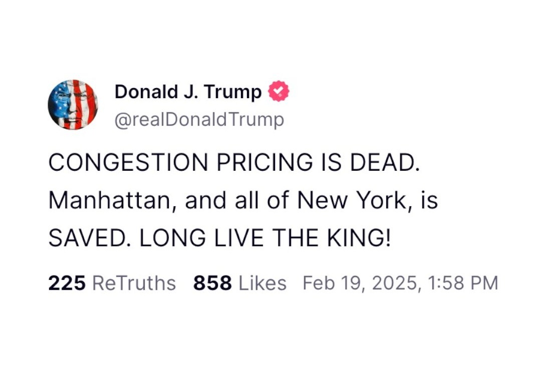 Breaking911's tweet image. 🚨 NYC CELEBRATES! TRUMP KILLS CONGESTION PRICING.

(Does Governor Hochul still want to forcefully remove duly elected Mayor Adams from office after he started working with Trump, Homan, and ICE to start deporting illegal migrants?)