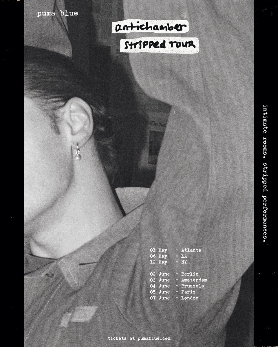 i am playing some intimate stripped back shows. here are the dates.
tickets on sale friday.

linktr.ee/pumablue