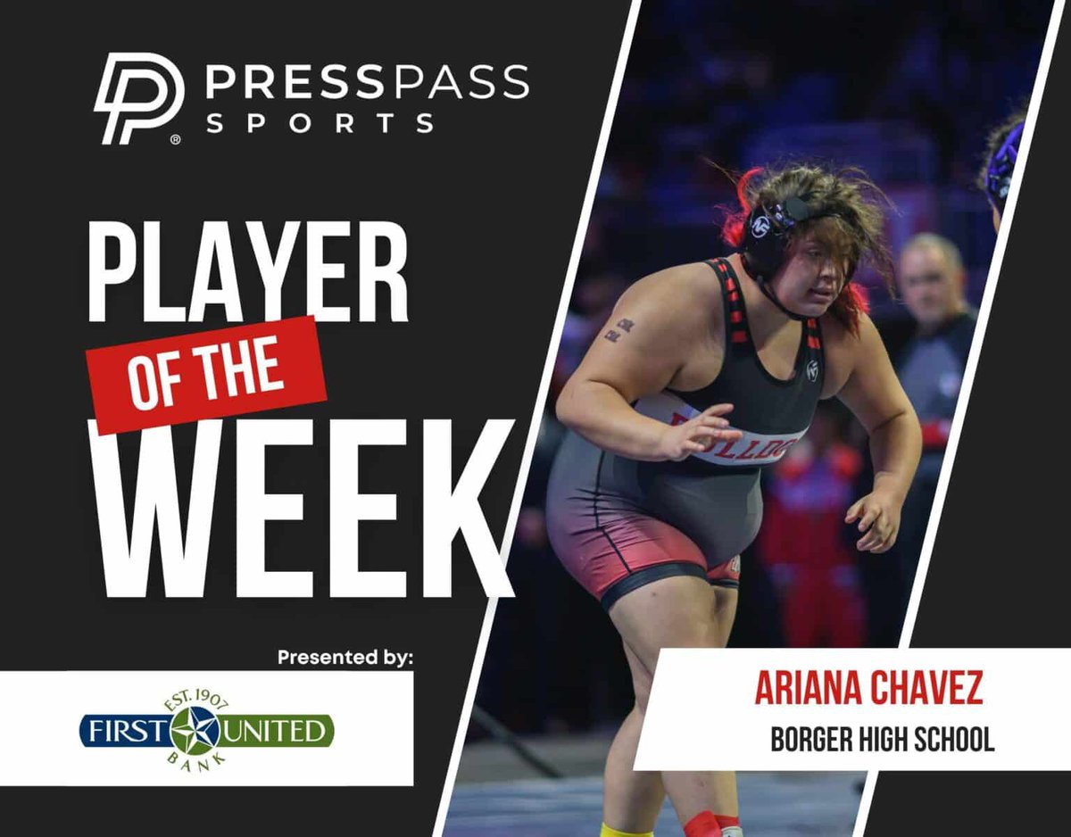 Press Pass Sports (@presspasssports) on Twitter photo Congratulations to the <a href="/FUBTexas/">First United Bank</a> Athletes of the Week - Hunter Bogner of Dumas and Ariana Chavez of Borger .. #txhswrestling Thanks to <a href="/FUBTexas/">First United Bank</a> and <a href="/Sutton1Stuart/">Stuart Sutton</a> for making this possible.
🔗 presspass.news Congratulations to the <a href="/FUBTexas/">First United Bank</a> Athletes of the Week - Hunter Bogner of Dumas and Ariana Chavez of Borger .. #txhswrestling Thanks to <a href="/FUBTexas/">First United Bank</a> and <a href="/Sutton1Stuart/">Stuart Sutton</a> for making this possible.
🔗 presspass.news
