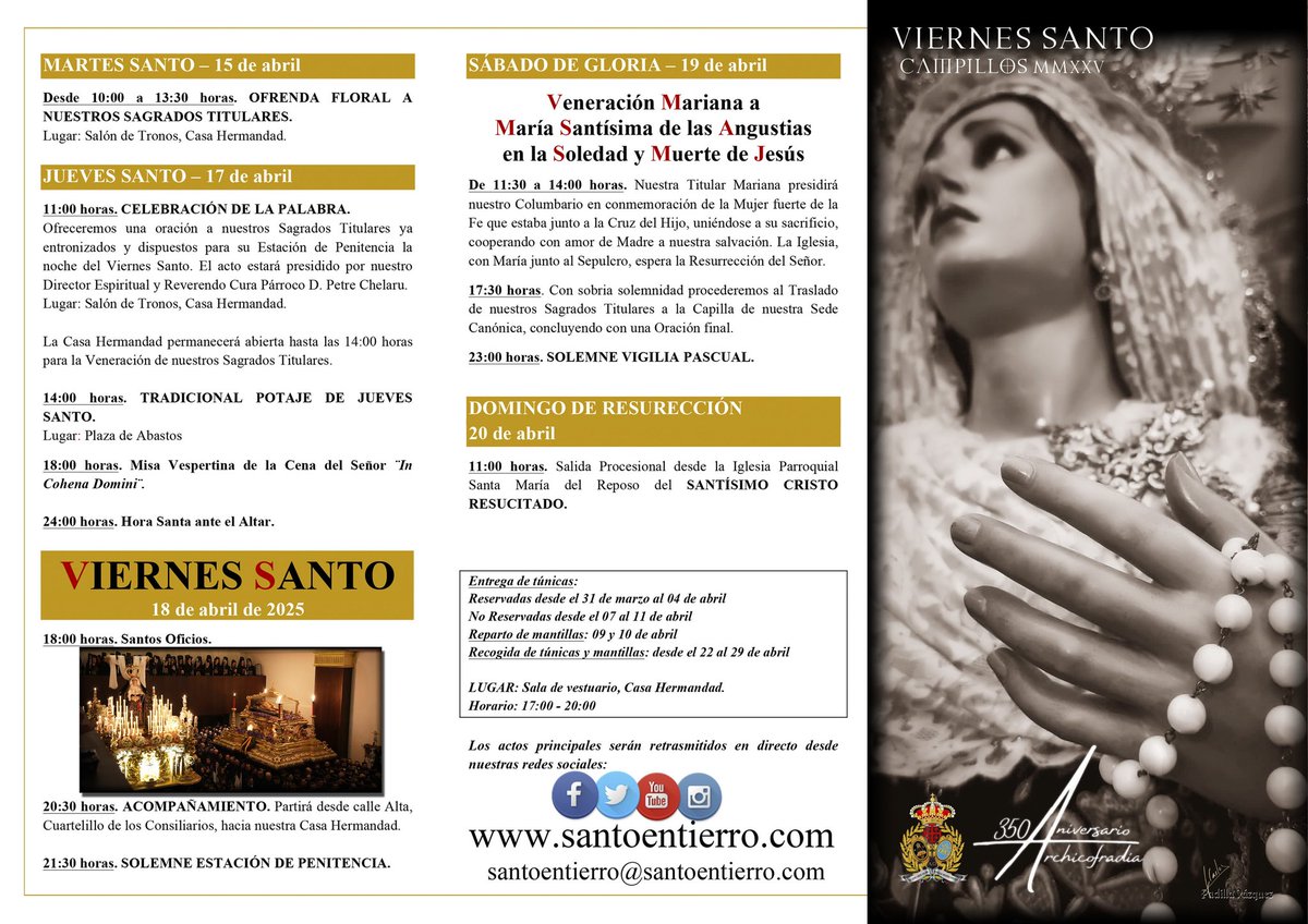 𝗔𝗚𝗘𝗡𝗗𝗔 𝗖𝗨𝗔𝗥𝗘𝗦𝗠𝗔𝗟 𝟮𝟬𝟮𝟱
#Campillos #CofradíasMLG