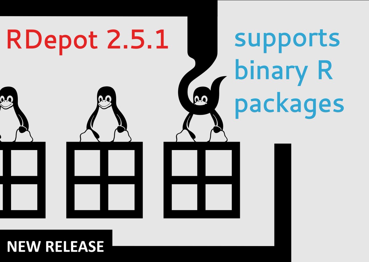 RDepot is enterprise-grade #opensource software to manage #rstats and #Python repositories.  In v2.5.1 packages built for a specific Linux distribution, architecture  and R series can now be stored for blazingly fast installation.  More goodies at oa.eu/x1xJTo