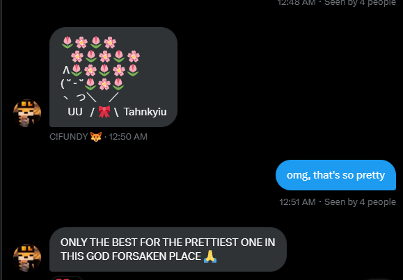 just wanted to say how much i love <a href="/fundyscove/">C!FUNDY 🦊</a>