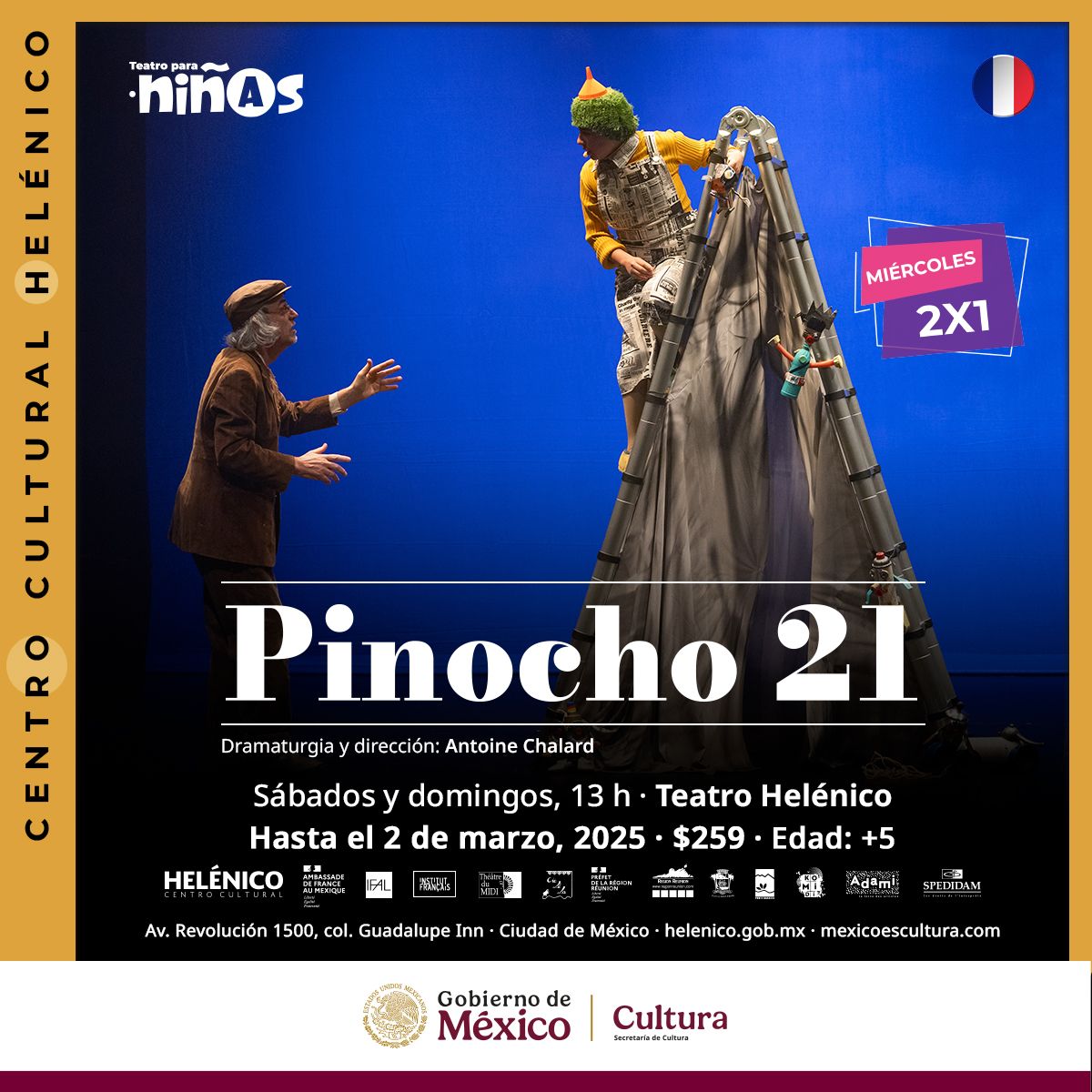 ¡Te apuesto lo que quieras a que tus hijxs se aprenden el rap de Pinocho! Ú𝐥𝐭𝐢𝐦𝐚𝐬 𝟒 𝐟𝐮𝐧𝐜𝐢𝐨𝐧𝐞𝐬.

♻️👃🎒 Descubre “Pinocho 21”, una obra para toda la familia.

🗓️Sábados y domingos, 13 h

¡Boletos disponibles!

bit.ly/Pinocho21