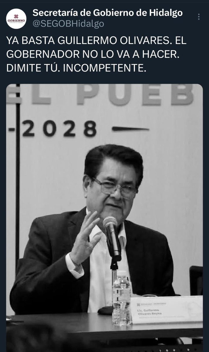 Central_MXH's tweet photo. ©️ #CentralMX #UltimaHora

🔴 En medio de #bloqueos en #Pachuca y la conferencia de Guillermo Olivares de #Segobh, en la cuenta de X oficial de la dependencia publicaron un texto contra su titular, el cual fue por un hackeo. Después fue eliminado. 

@SEGOBHidalgo 
@gobiernohidalgo