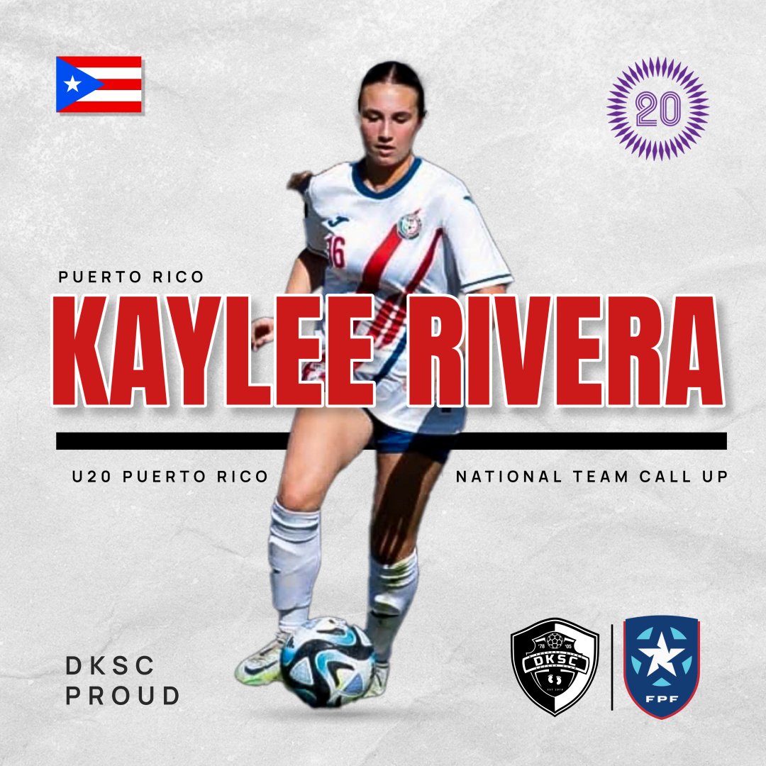 D'Feeters Kicks Soccer Club (@dksc_official) on Twitter photo Congrats to Kaylee Rivera (ECNL 08G) on her call-up to the Puerto Rico U-20 National Team for the 2025 Concacaf U-20 Qualifiers! Go shine on the international stage!
<a href="/kayleerivs14/">Kaylee Rivera</a>
#DKSCProud #NationalTeamCallUp #ConcacafU20 Congrats to Kaylee Rivera (ECNL 08G) on her call-up to the Puerto Rico U-20 National Team for the 2025 Concacaf U-20 Qualifiers! Go shine on the international stage!
<a href="/kayleerivs14/">Kaylee Rivera</a>
#DKSCProud #NationalTeamCallUp #ConcacafU20