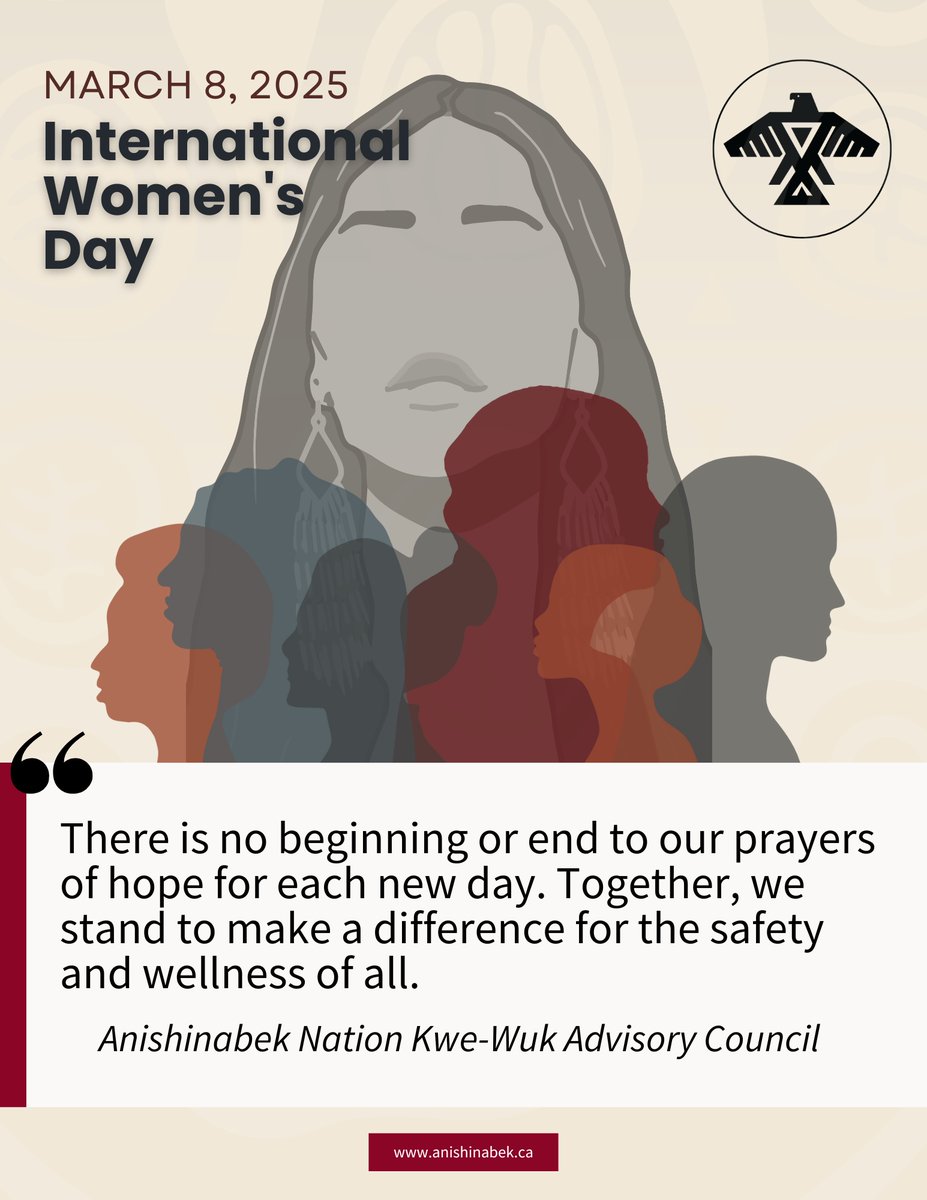 Today, the Anishinabek Nation Kwe-Wuk Advisory Council is sending warm and healing hugs to all families on Mother Earth ❤ #InternationalWomensDay
