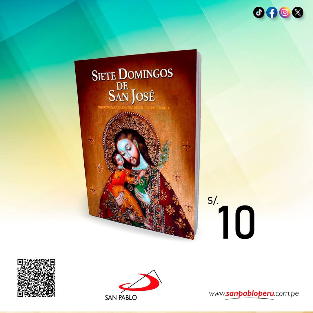 sanpablope's tweet photo. #SANPABLO te recomienda el libro de "Siete Domingos de San José” 📚
Realiza tu pedido en:
🌐 Nuestra página web: https://t.co/BF6BejbcaA 
También puedes contactarnos por WhatsApp: 
📲 987 582 523 - Sede Central https://t.co/NabF6m5vwW