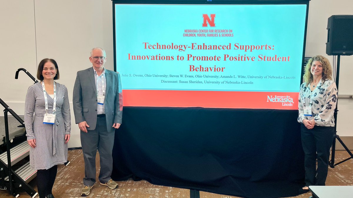 Nebraska CYFS (@unl_cyfs) on Twitter photo The 2025 <a href="/nasponline/">National Association of School Psychologists</a> convention is taking place this week! ~ CYFS researcher Amanda Witte (left) shared key findings from the Tele-TAPP research study along w/ Ohio University colleagues Steven Evans & Julie Owens.
cyfs.unl.edu/TAPP/tele-tapp/ | #NASP2025 | <a href="/TAPPworks/">TAPP (Teachers & Parents as Partners)</a> | #IESfunded The 2025 <a href="/nasponline/">National Association of School Psychologists</a> convention is taking place this week! ~ CYFS researcher Amanda Witte (left) shared key findings from the Tele-TAPP research study along w/ Ohio University colleagues Steven Evans & Julie Owens.
cyfs.unl.edu/TAPP/tele-tapp/ | #NASP2025 | <a href="/TAPPworks/">TAPP (Teachers & Parents as Partners)</a> | #IESfunded