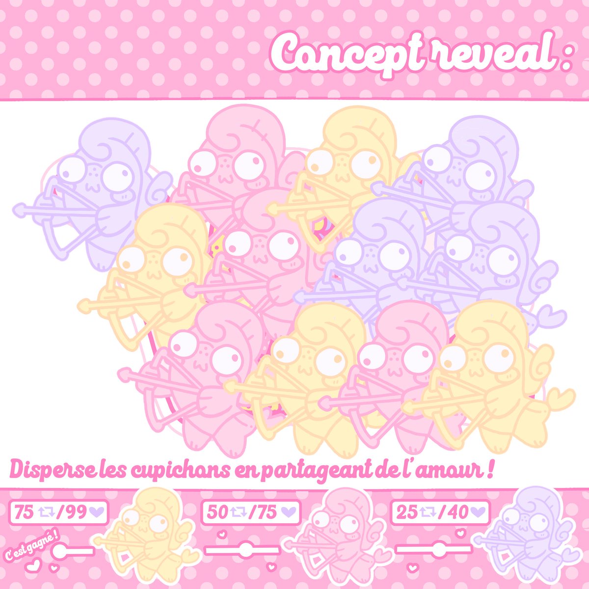 💜CONCEPT REVEAL💜

J'ai décidé de vous révéler un nouveau concept de stream qui impliquera notre jolie communauté de VtuberFR,  pour le moment je vous laisse dévoiler le logo et théoriser ദ്ദി(｡•̀ ,<)~ 

Alors prêts ? A vos retweets pour chasser ces jolies cupichons !