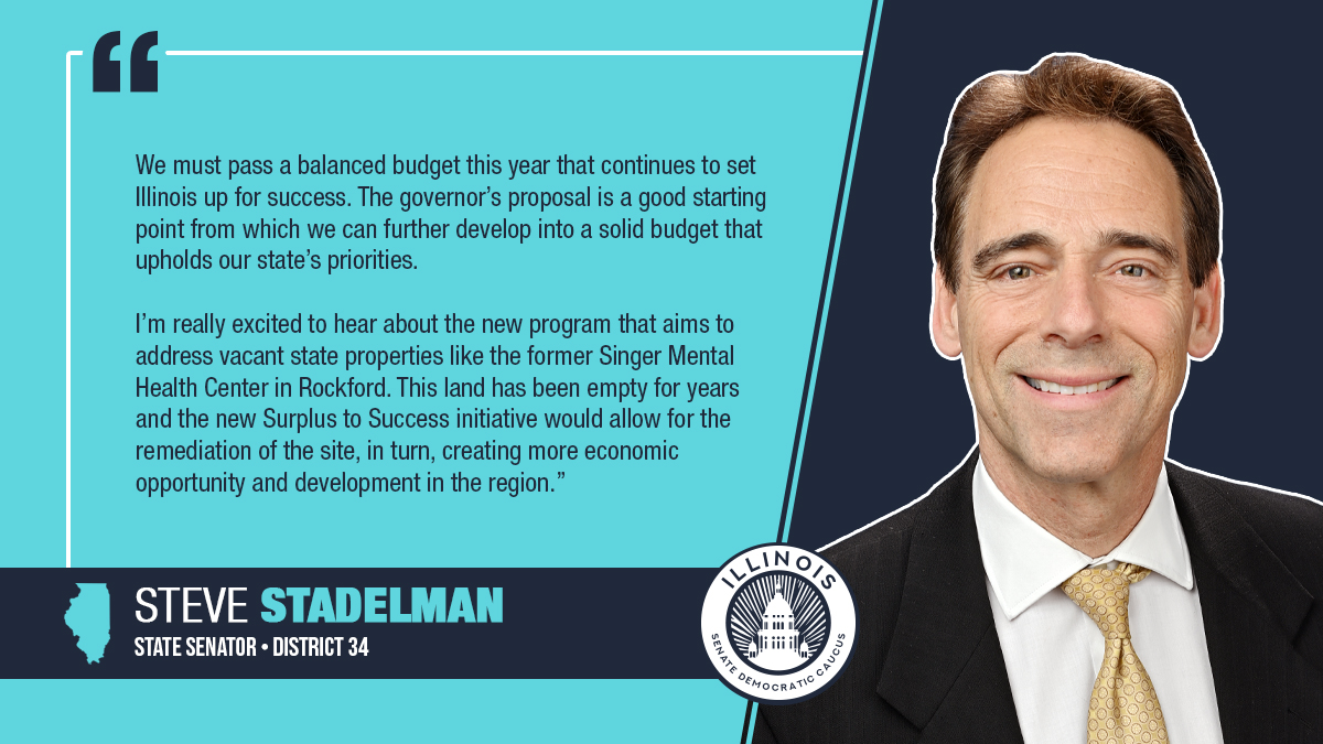We must pass a balanced budget this year that continues to set Illinois up for success. The governor’s proposal is a good starting point from which we can further develop into a solid budget that upholds our state’s priorities.
tinyurl.com/StadelmanFY26