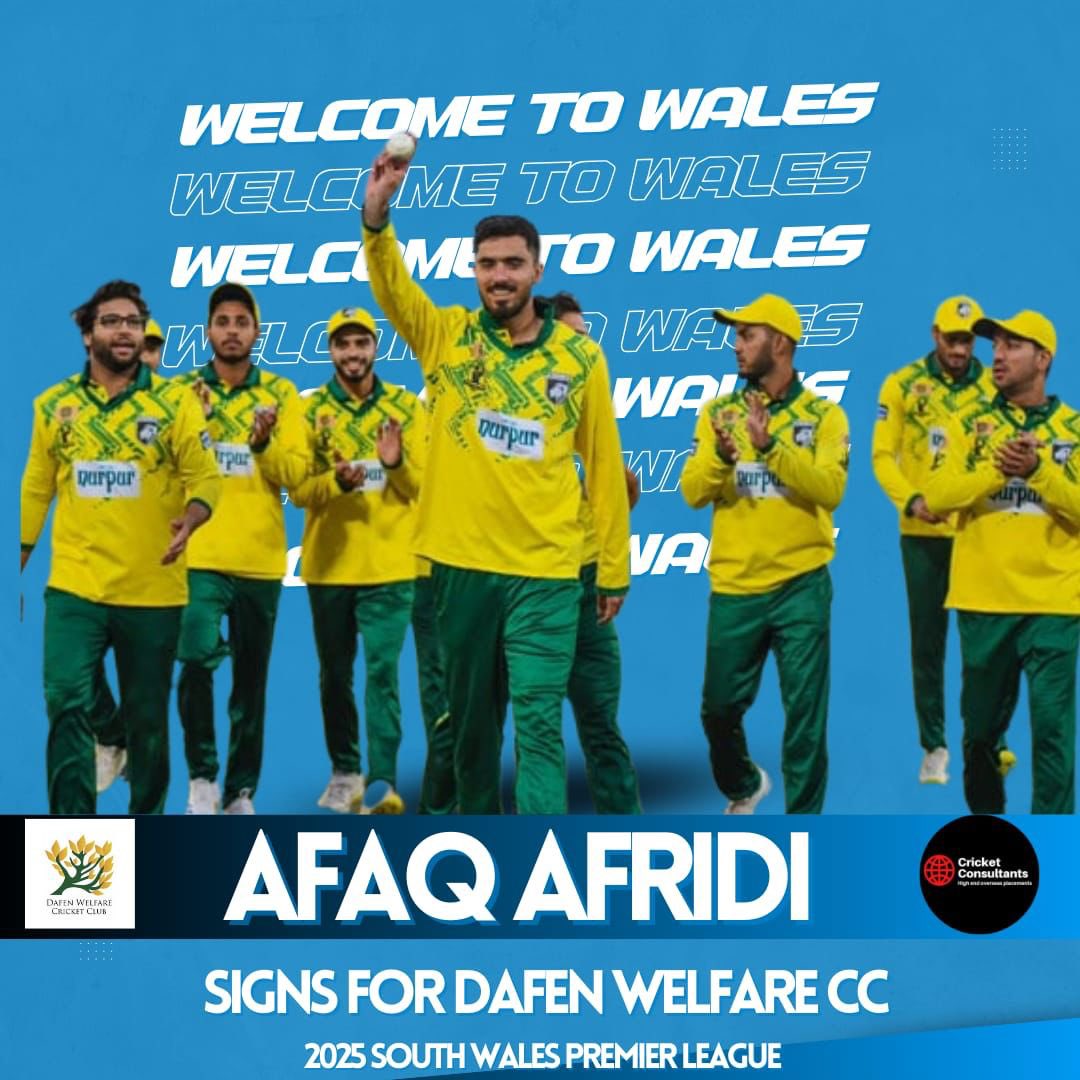 🚨NEW PLAYER🚨

Some exciting news!🤩 We will welcome Afaq Afridi to Dafen ahead of the 2025 season. Afaq will join us from Nupur Lions as our overseas professional. He is a fast bowler with plenty of experience in Pakistan.🇵🇰