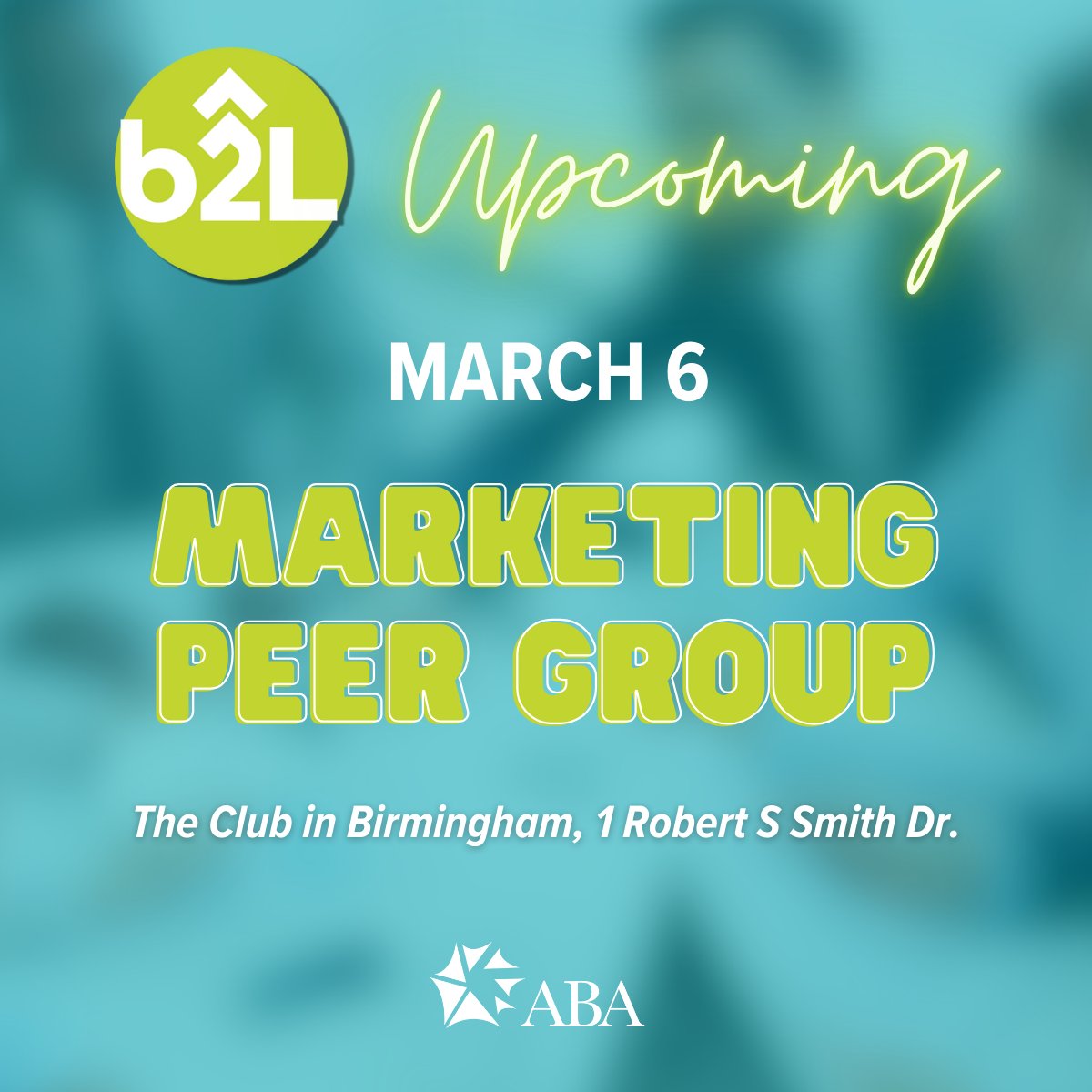 Alabama Bankers (@albankers) on Twitter photo Join us for B2Lโs Marketing Peer Group Meeting on March 6th! Swap ideas, share wins, and dive into the latest marketing trends shaking up the industry.
๐ Register now: bit.ly/41mYmi0
โญ๏ธ ๐๐๐๐๐ ๐๐๐ ๐๐ ๐๐๐ ๐๐๐๐๐๐๐ โ ๐๐๐๐๐๐ ๐๐๐๐ โญ๏ธ Join us for B2Lโs Marketing Peer Group Meeting on March 6th! Swap ideas, share wins, and dive into the latest marketing trends shaking up the industry.
๐ Register now: bit.ly/41mYmi0
โญ๏ธ ๐๐๐๐๐ ๐๐๐ ๐๐ ๐๐๐ ๐๐๐๐๐๐๐ โ ๐๐๐๐๐๐ ๐๐๐๐ โญ๏ธ