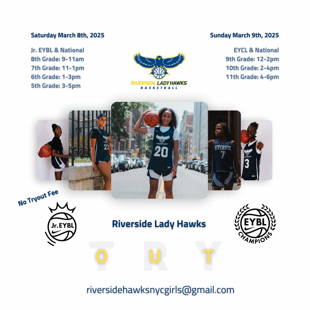 Tryouts in a couple of weeks. DM us for more information. <a href="/Coach_Toro/">Mike Toro</a> <a href="/LadyFlyersNY/">Riverside Hawks - Dunn</a>