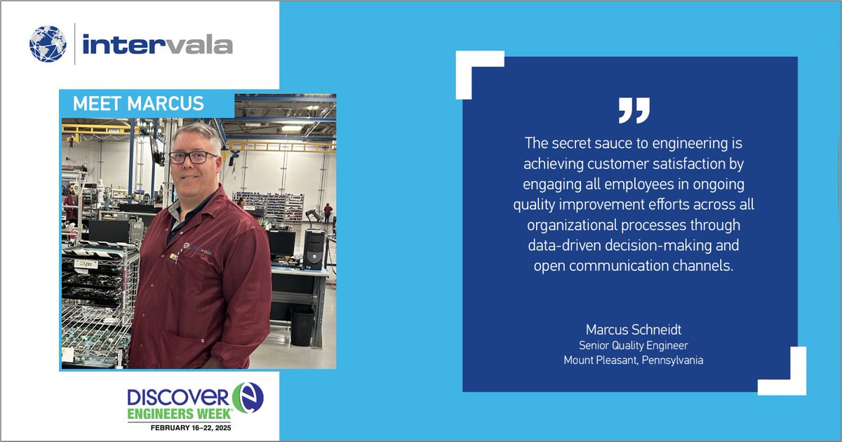 Marcus Schneidt is a senior quality engineer at our Mount Pleasant, Pennsylvania, manufacturing facility. #NationalEngineersWeek #Eweek2025 #engineers #engineering