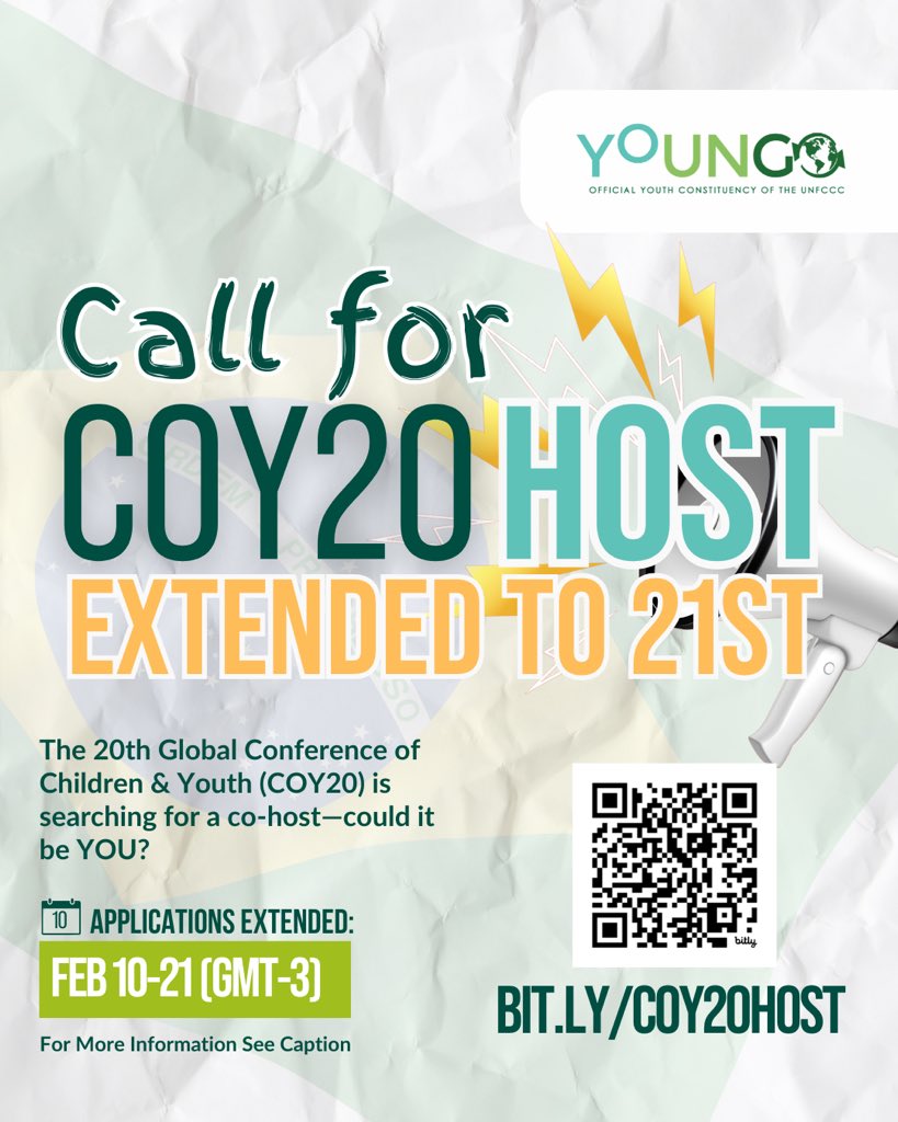 coy_youngo's tweet photo. Missed the deadline? 

The COY20 Host Application Deadline Has Been Extended!!! 

Listen up! 

You’ve got another shot! 

The Conference of Children &amp; Youth (COY20) is looking for passionate changemakers to host this year’s event and bring a global platform to your country. https://t.co/b8htlXk5Ly