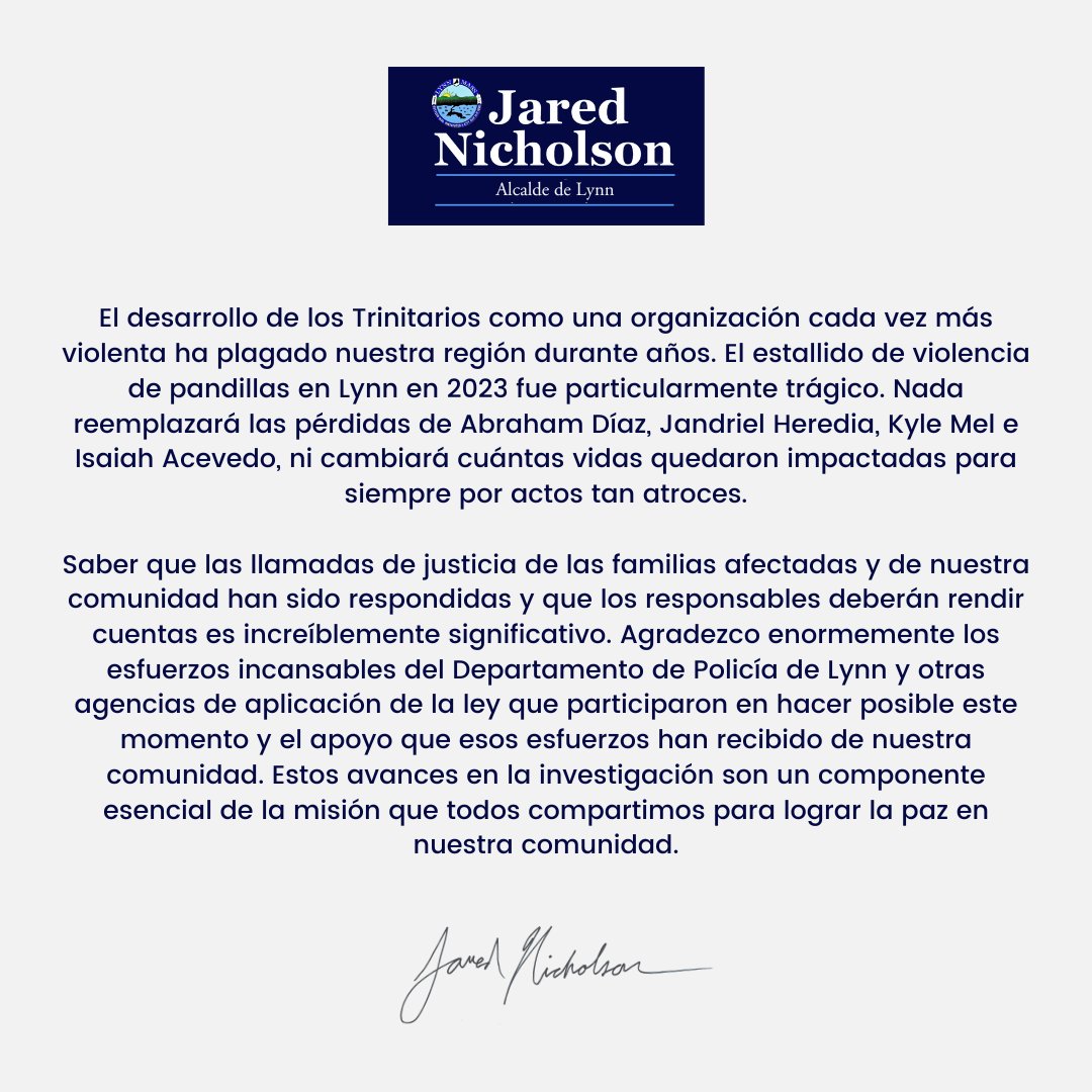 Please find a statement below.