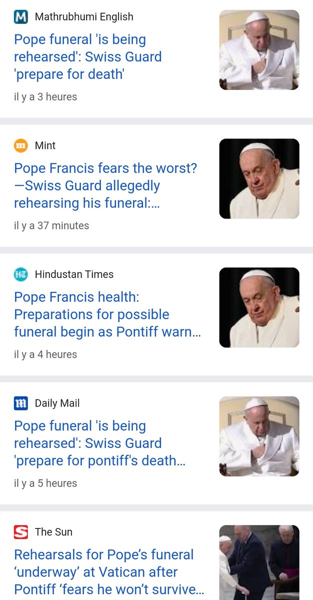 Papa Francis ashobora kuba ari hafi gutabaruka

Ibinyamakuru bikaze by'i Burayi n'ahandi birimo kwandika ko abamurinda (Swiss Guards💂‍♀️) bari mu myitozo y'imihango yo kumushyingura. 

Uyu Mushumba Mukuru wa Kiliziya Gatolika ku Isi w'imyaka 88 ararembye. Arwaye umusonga mu bihaha