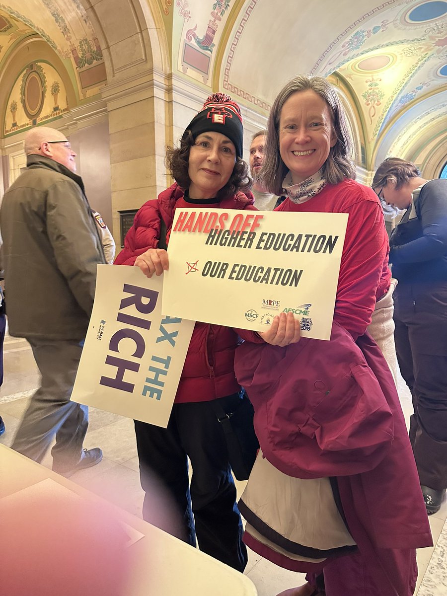 Minnesota values our public higher ed institutions. We call on the Minnesota congressional delegation to stand with Higher Education! <a href="/HigherEdLabor/">Higher Education Labor United (HELU)</a> <a href="/MSCFMN/">Minnesota State College Faculty</a> <a href="/AFSCMEMN5/">AFSCME Council 5</a> <a href="/MAPEunion/">MAPE</a> <a href="/MSUAASF/">MSUAASF</a> <a href="/IBT_320/">Teamsters Local 320</a> #FundTheFuture #LaborForHigherEd