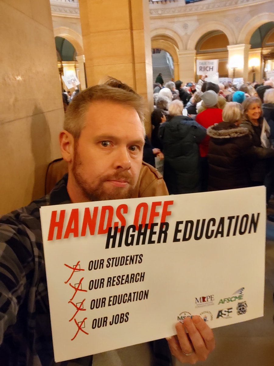 InterFacultyOrg's tweet photo. Minnesota values our public higher ed institutions. We call on the Minnesota congressional delegation to stand with Higher Education! @HigherEdLabor @MSCFMN @AFSCMEMN5 @MAPEunion @MSUAASF @IBT_320 #FundTheFuture #LaborForHigherEd https://t.co/EHf1lRlZIt