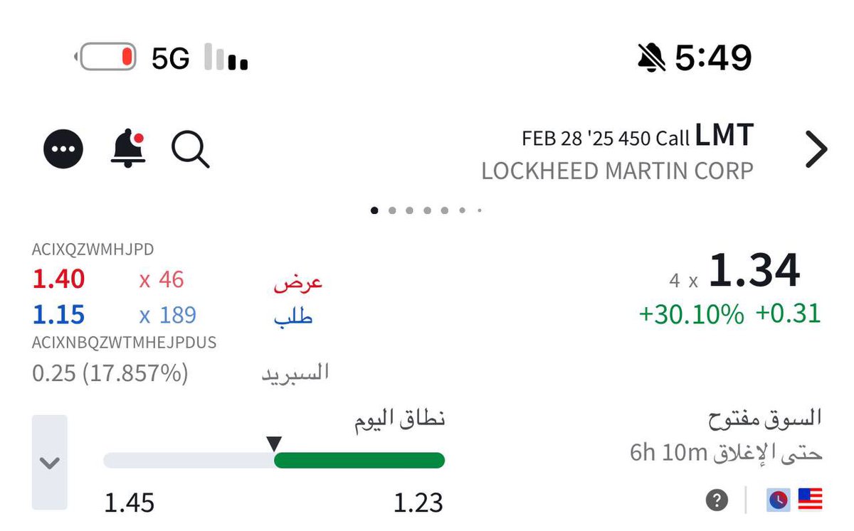 Trading_Step's tweet image. 💵 يحدث في قناتنا العامة لعقود الاوبشن 💵

عقد اوبشن لسهم  DE  🇺🇸
💵  عقد مقــتـرح    1.50    💵
💵 حقق العقد الاعلى 15.00  💵
 ربح  1000 %

عقد اوبشن لسهم  LMT  🇺🇸
💵  عقد مقــتـرح    1.20    💵
💵 حقق العقد الاعلى 2.30  💵
 ربح  91 %