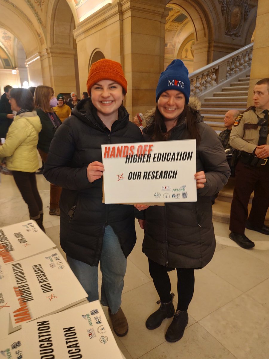 Minnesota values our public higher ed institutions. We call on the Minnesota congressional delegation to stand with Higher Education! <a href="/HigherEdLabor/">Higher Education Labor United (HELU)</a> <a href="/MSCFMN/">Minnesota State College Faculty</a> <a href="/AFSCMEMN5/">AFSCME Council 5</a> <a href="/MAPEunion/">MAPE</a> <a href="/MSUAASF/">MSUAASF</a> <a href="/IBT_320/">Teamsters Local 320</a> #FundTheFuture #LaborForHigherEd