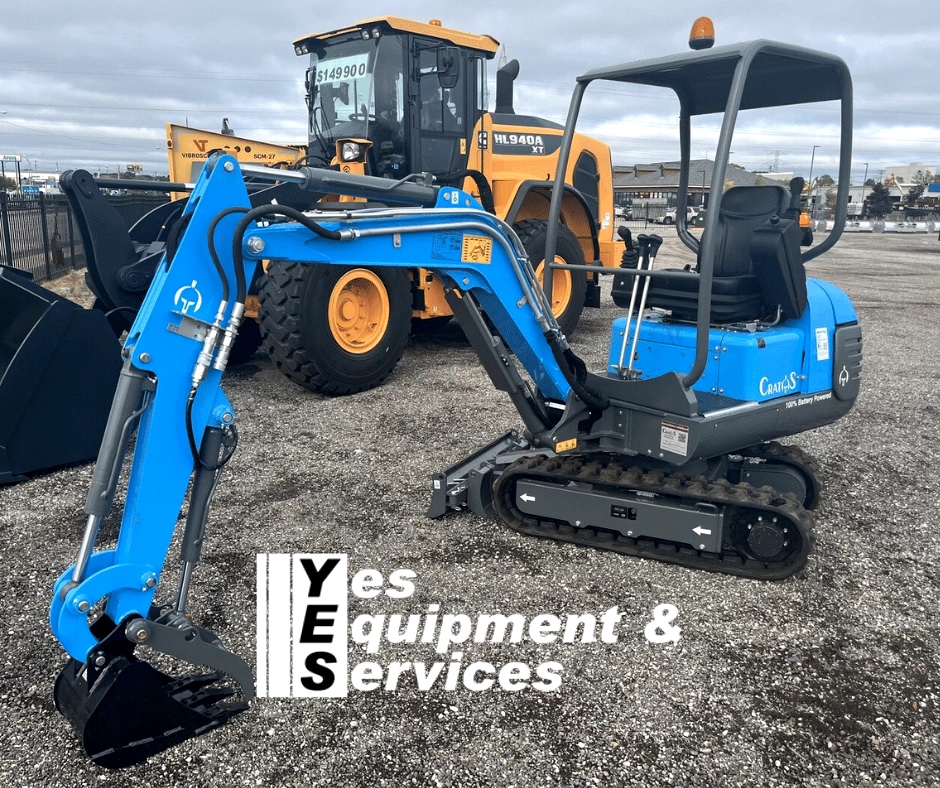 Eliminate noise and emissions altogether with this 2023 Electric Cratos CMX18 Compact Excavator. A full charge gives you up to 12 hours of work time, depending on the application. Complete with dozer blade. Learn more at bit.ly/48cvrhP.