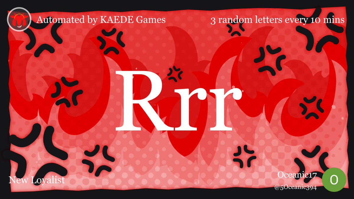 3 random letters every 10 mins tweet media