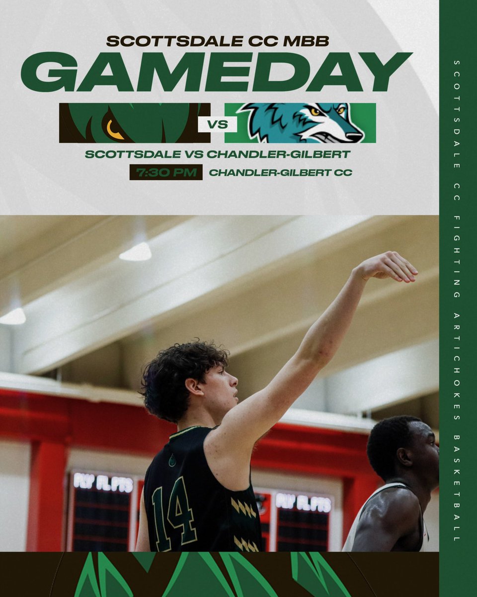 IT’S GAMEDAY❗️
Your Fighting Artichokes are on the road to take on Chandler-Gilbert CC at 7:30PM. Come and support your SCC Men’s Basketball team!

📍 Chandler-Gilbert CC
⏰ 7:30PM Tip-Off
📅 February 19
🎥 youtube.com/channel/UCxMta…

#Together | #GoChokes