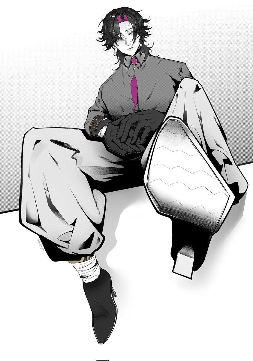 Xiganjin's tweet photo. 眯眯眼真的很dom啊 #zalillust https://t.co/WqmPyaMgho