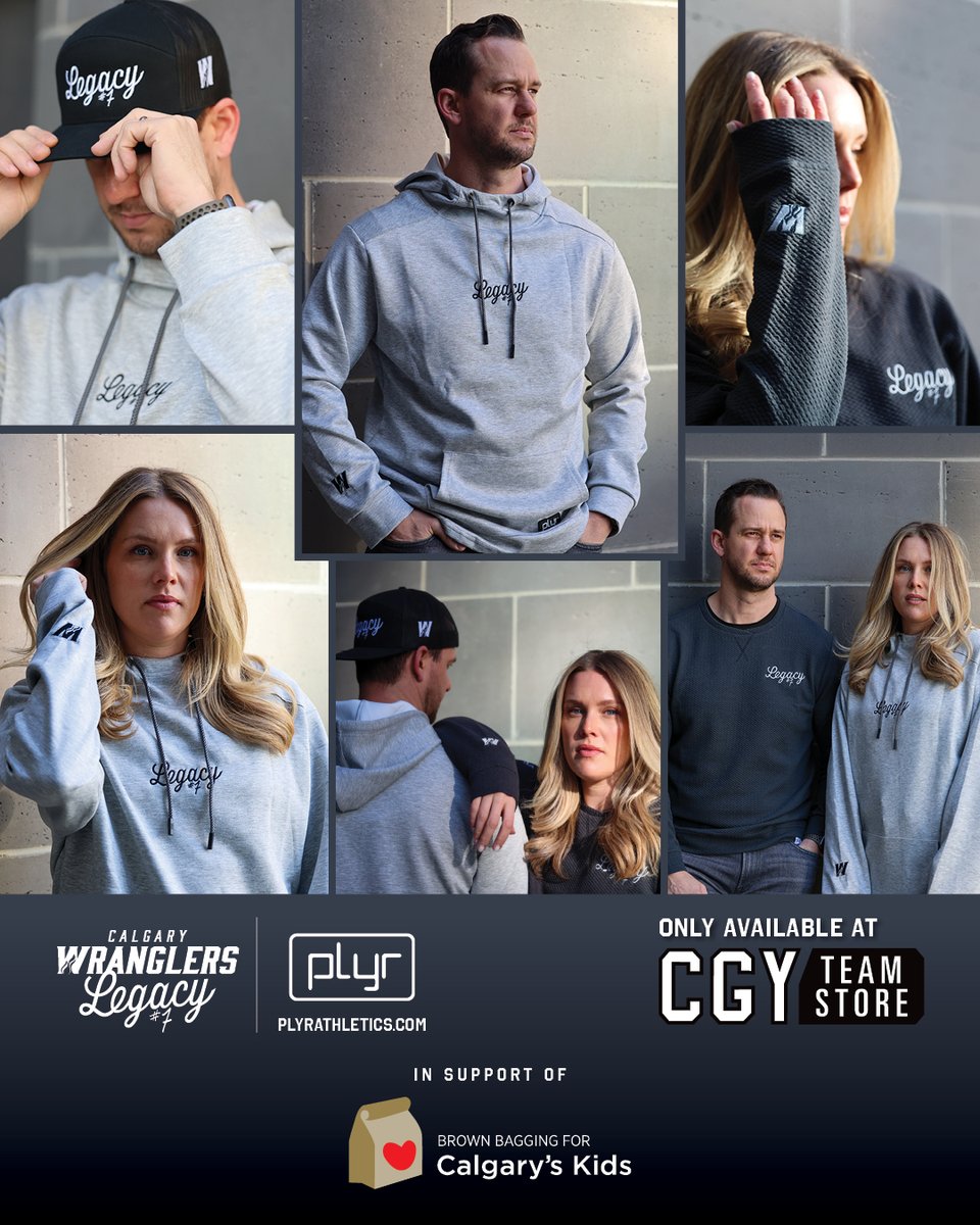 Look good and do good 😉 10% of every Legacy #7 sale supports <a href="/BrownBaggingIt/">BB4CK-Brown Bagging</a>! The <a href="/AHLWranglers/">Calgary Wranglers</a> Legacy #7 gear is here, inspired by the first captain in Wranglers history, #7 Brett Sutter. 🔥 Built in partnership with <a href="/PLYRathletics/">PLYR</a>, exclusively with CGY Team Stores