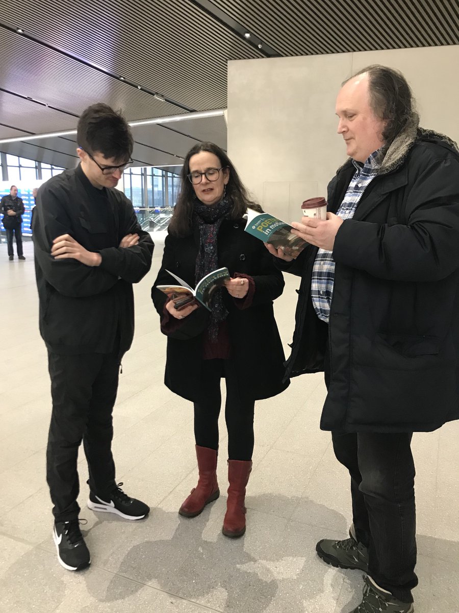 Translink_NI's tweet photo. Together with Ulster University we launched our Poetry in Motion booklet at Belfast Grand Central Station this evening ✍️ 🤩 🙌 
#PoetryInMotion @Ulsteruni @niamhMcNally #MaureenBoyle #BetterConnected https://t.co/ZdIhHsx9KS