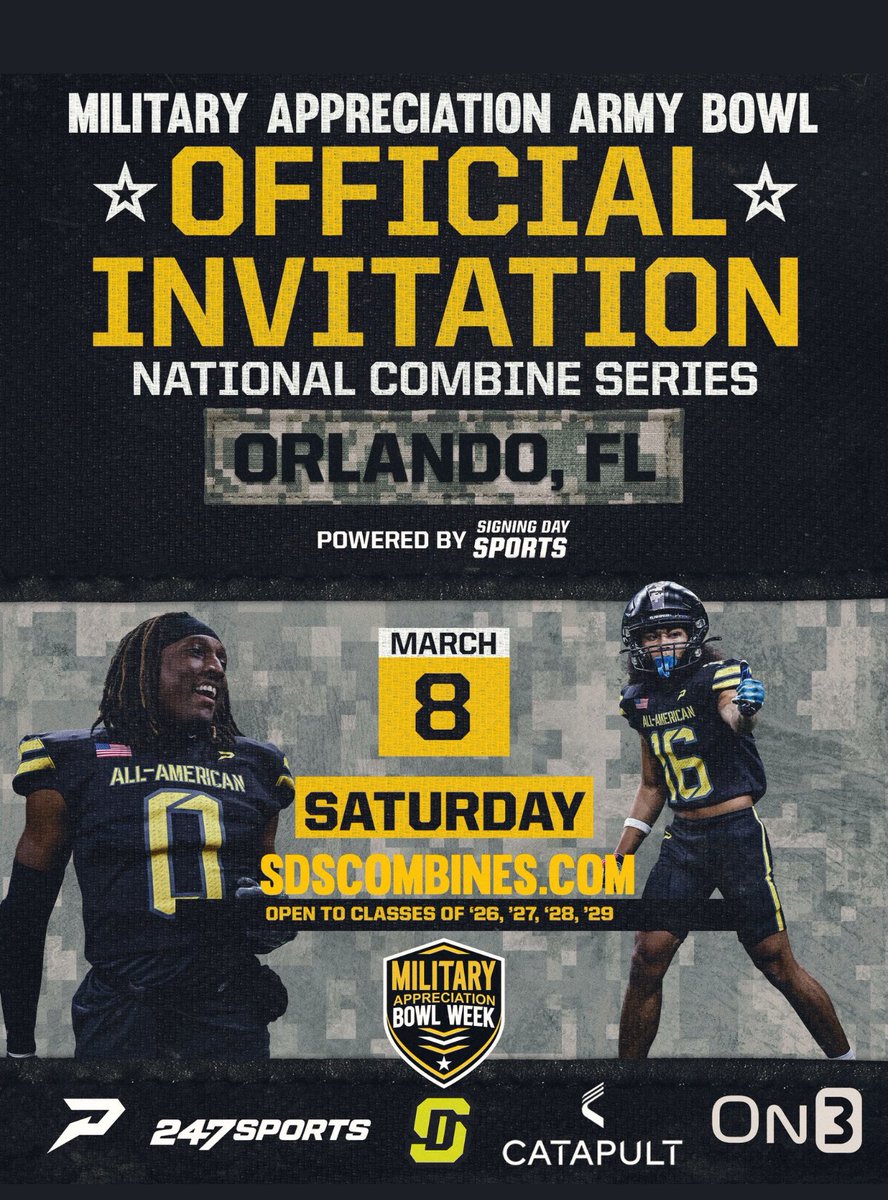 Blessed to be invited to U.S Army bowl combine 
#AGTG #LBU 

<a href="/h2valle/">Coach Helder Valle</a> <a href="/JJKilgore_SDS/">JJ Kilgore</a> <a href="/SDSports/">Signing Day Sports</a> <a href="/USArmyBowl/">Military Appreciation Bowl Week</a> <a href="/247Sports/">247Sports</a> <a href="/On3Recruits/">On3 Recruits</a>