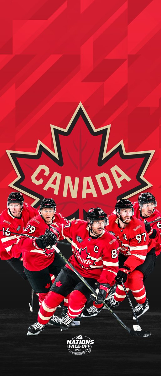 NHL's tweet photo. It's #WallpaperWednesday! 

Use these to show who you are cheering for in tomorrow's Championship Game! 🇨🇦🇺🇸

📺: Canada vs. USA in the #4Nations Face-Off Championship Game TOMORROW at 8p ET on @espn, @ESPNPlus, @DisneyPlus, @Sportsnet, and @TVASports https://t.co/EWYmWdsdjw