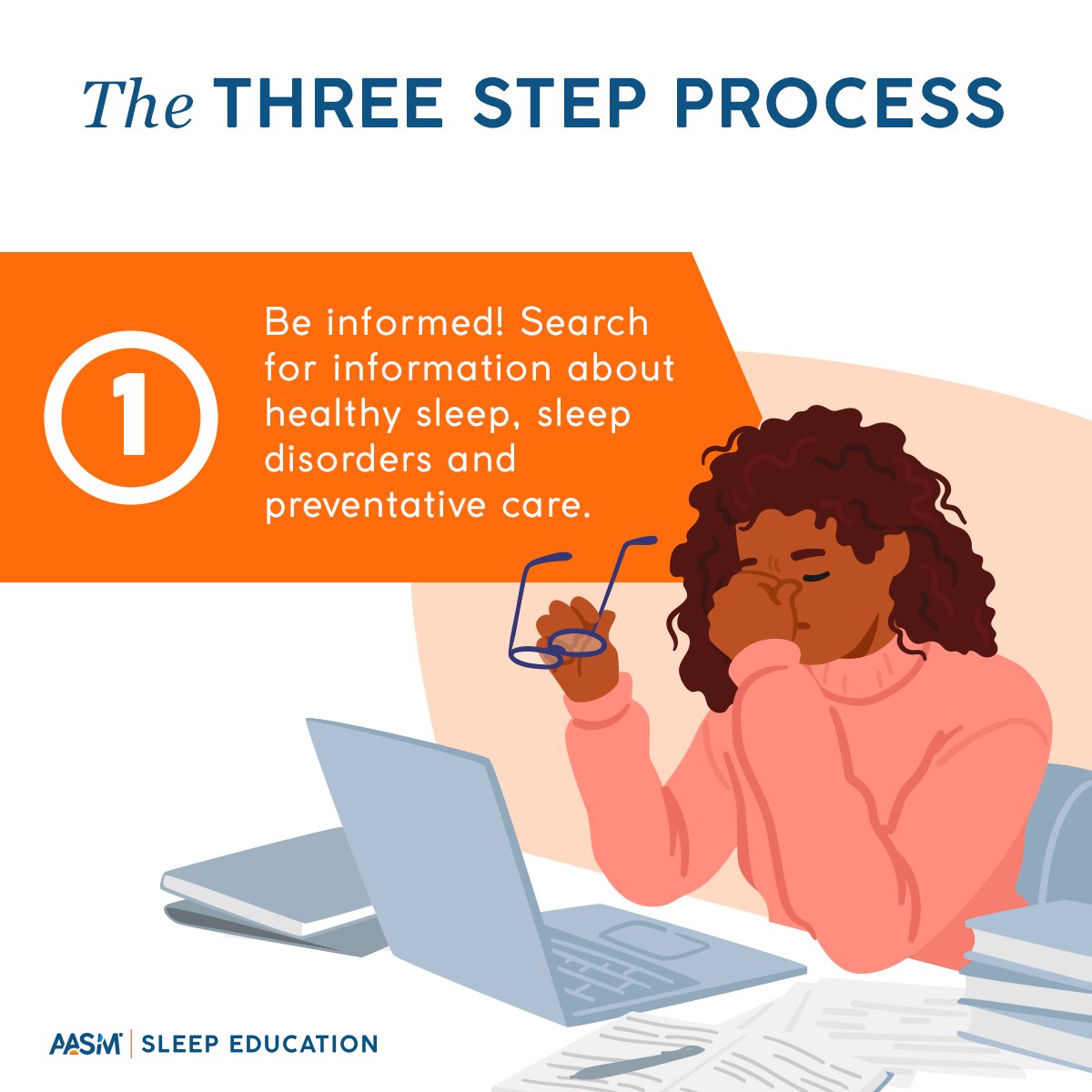 AASMorg's tweet photo. Struggling with sleep? 💤 Follow this simple three-step process to take control of your sleep health:

1️⃣ Get informed—learn about healthy sleep and common sleep disorders.
2️⃣ Seek help—talk to a healthcare provider about your sleep concerns.
3️⃣ Follow through—stick to your treatment plan and track your progress.

Better sleep starts with knowledge and action. Visit https://t.co/yMK4K4RfZh for more resources!