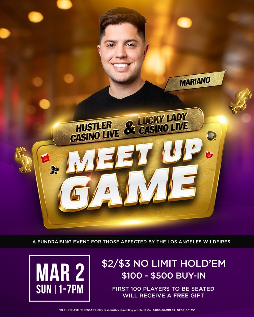 HUSTLERCASINOLA's tweet photo. RSVP NOW for our BIGGEST MEET UP GAME TO DATE! π€―π Happening this coming March 2nd, Sunday from 1PM - 7PM! We have live DJs, Drinks, Giveaways and MORE! Sign Up now using @pokeratlas! #HUSTLERCasinoLive #LuckyLadyLive #MeetUpGames https://t.co/IksefhvFvl