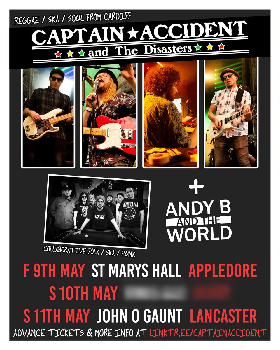 Andy B & The World (@abandtheworld) on Twitter photo :: 📣 MAY SHOWS! 📣
We're excited to hit up some new places and some faves from past tours on this trio of gigs w/ our lush friends in <a href="/CaptainAccident/">Captain Accident</a> 😍
Last show reveals in a week or so! Any guesses? :: 📣 MAY SHOWS! 📣
We're excited to hit up some new places and some faves from past tours on this trio of gigs w/ our lush friends in <a href="/CaptainAccident/">Captain Accident</a> 😍
Last show reveals in a week or so! Any guesses?