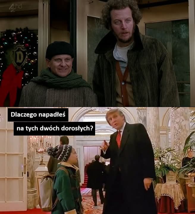 Хто не знає польської мови:
"Чому ти напав на цих двох дорослих?"