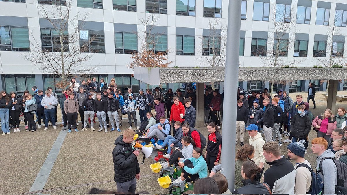 FJSheep's tweet photo. Back in @ucdagfood today to talk to fourth year students about sheep industry and farm policy / schemes. Good to see students still able to mix education with social activity and the good work ag society does in raising money during Agweek! @PallasTb https://t.co/an84y8UAnu