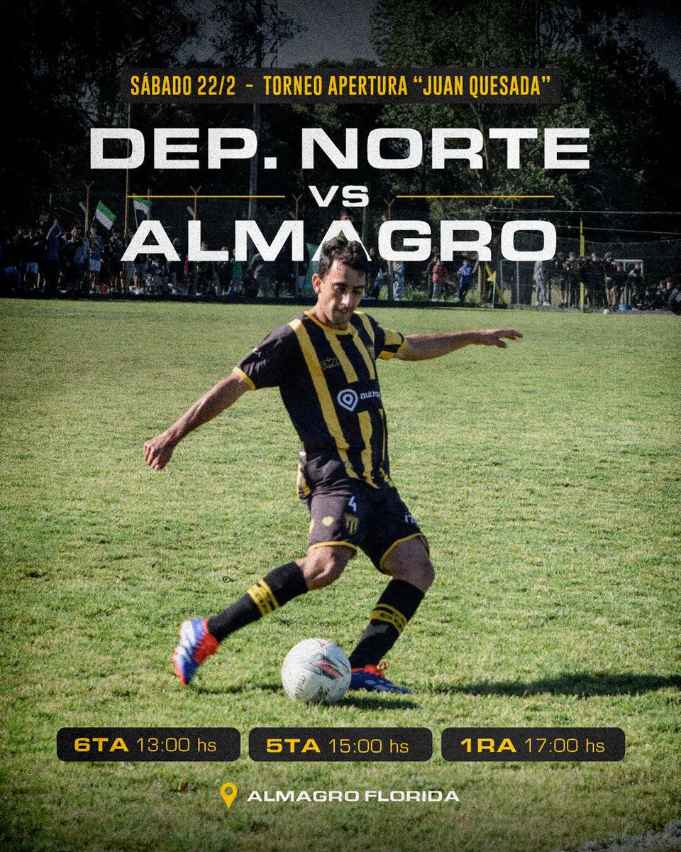 DepNorte's tweet photo. Un nuevo torneo apertura comienza y el depor ya tiene rival 💯

⚽ Este próximo sábado el aurinegro se enfrentará al canario en la primer fecha de este torneo que dará que hablar.

Desde las 13.00 hs como visitante la sexta, la quinta y la primera dejaran todo. https://t.co/MYKwmAWLkY