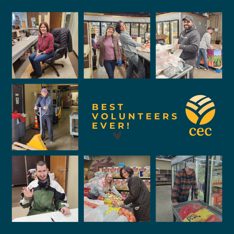 A huge THANK YOU to this amazing group of volunteers for braving the cold today! Because of you, families visiting the CEC Food Pantry were able to receive the food they needed. We are beyond grateful for your dedication and kindness! #bestvolunteersever