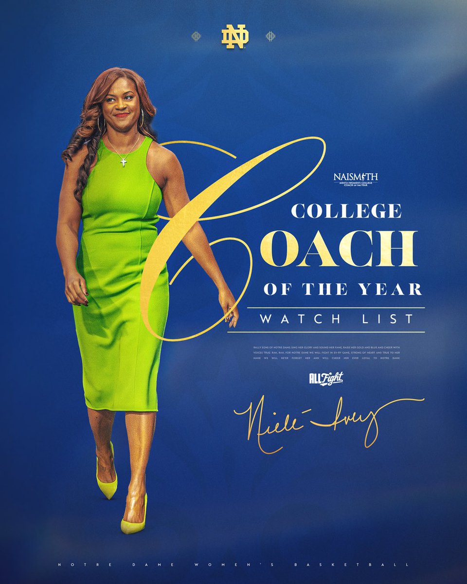 ndwbb's tweet image. Our leader. Our inspiration. 

Coach Ivey has been named to the Naismith Women’s College Coach of the Year Watch List