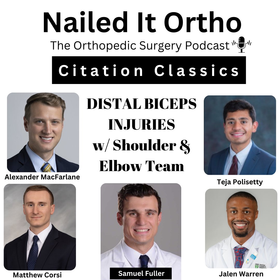 Enjoy our latest citation classics episode on Distal Biceps Injuries.

The goal of these episodes is to go over the most cited articles in a certain topic over the past 15-20 years to give learners an idea of what articles are being read.

naileditortho.com/dpi07/
