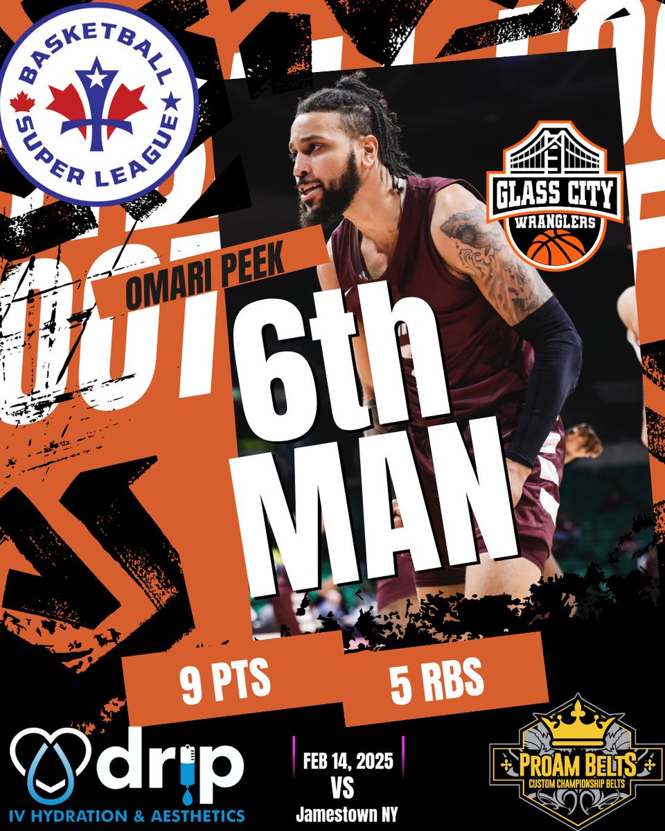 The energy came from Omari Peek <a href="/omari_pg2/">Shark🦈</a> and awarded the 6th man 💪 presented by DRIP IV @drip_ivhydration and ProAmBelts @proambelts  Great job Omari, keep building those numbers ⬆️