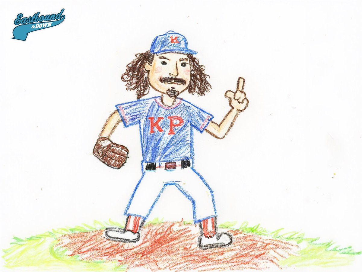 KP might not be a role model to all but try telling that to young #Eastbound fan Jake F, who loves to draw his idol. Keep slingin’ heat, kid. ⚾️🖕