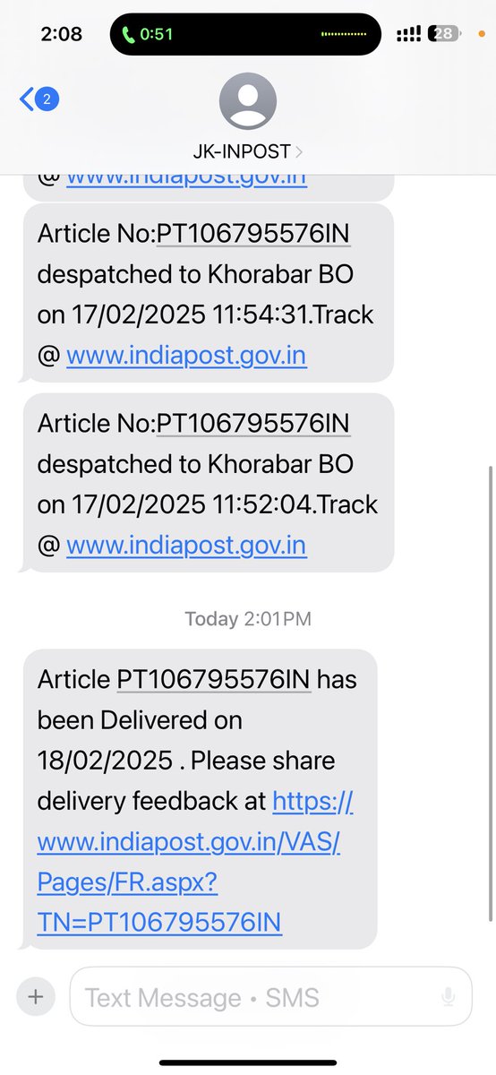 dharmendrabmb's tweet image. @IndiaPostOffice My article (Tracking No: PT106795576IN) shows ‘delivered,’ but I haven’t received it. Kindly check and provide details on who received it. Urgent assistance required. #IndiaPost #ParcelIssue
@pmggorakhpur